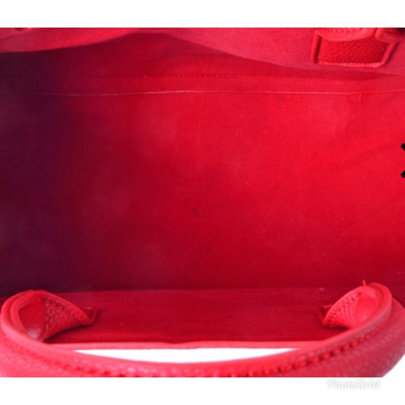 Red Faux Leather Set of 2 Handbag (12.2x6.4 in) - Picture 5 of 8